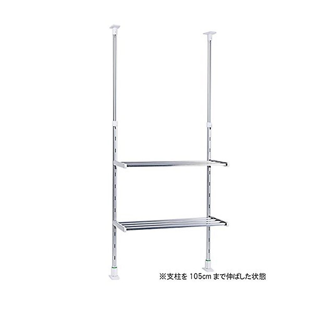 錆びにくい便利☆90cm２段 タクボ 水切りステンレス製パイプ棚 Amazon｜TAKUBO タクボ 水切棚シリーズ つっぱり棚 2段 幅45cm TP2-45